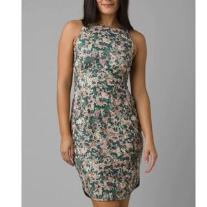 PRANA Emerald Lake Athleisure Dress‎ Sleeveless Outdoor Abstract Green Sz M